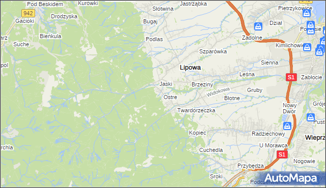 mapa Ostre, Ostre na mapie Targeo