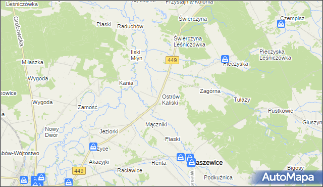 mapa Ostrów Kaliski, Ostrów Kaliski na mapie Targeo