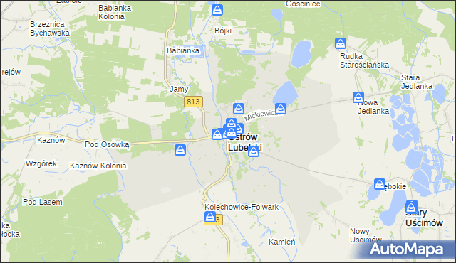 mapa Ostrów Lubelski, Ostrów Lubelski na mapie Targeo