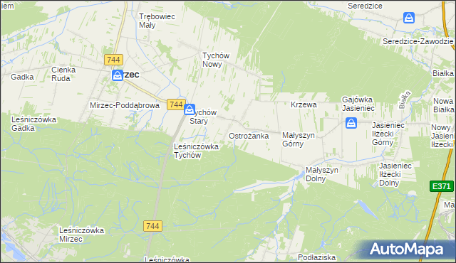 mapa Ostrożanka, Ostrożanka na mapie Targeo