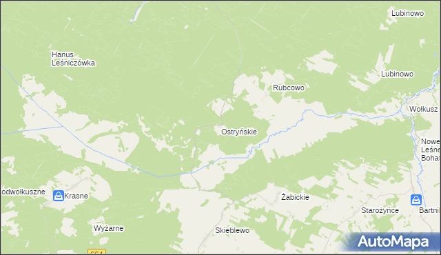 mapa Ostryńskie, Ostryńskie na mapie Targeo