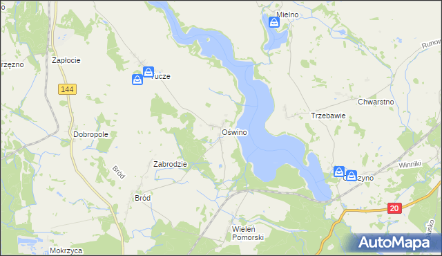 mapa Oświno, Oświno na mapie Targeo