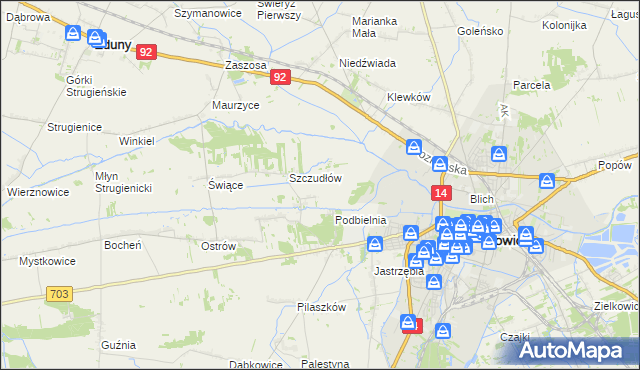 mapa Otolice, Otolice na mapie Targeo