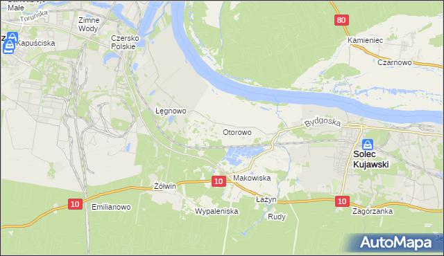 mapa Otorowo gmina Solec Kujawski, Otorowo gmina Solec Kujawski na mapie Targeo