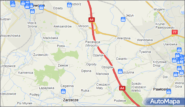 mapa Ożańsk, Ożańsk na mapie Targeo