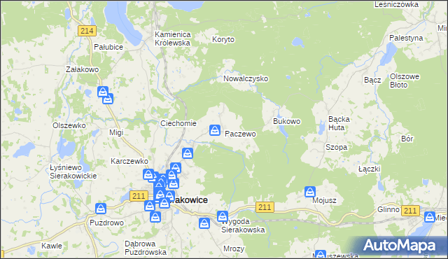 mapa Paczewo, Paczewo na mapie Targeo
