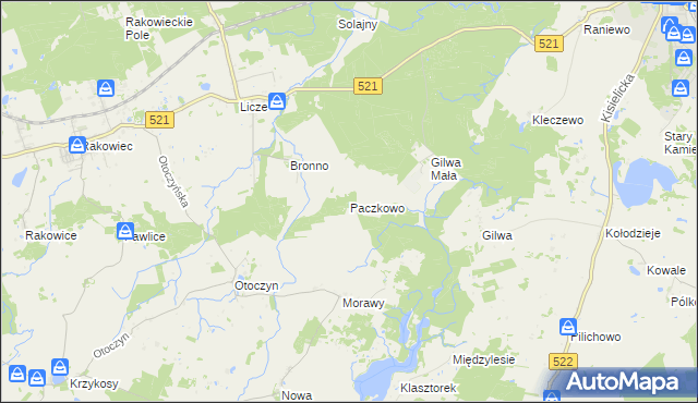 mapa Paczkowo gmina Kwidzyn, Paczkowo gmina Kwidzyn na mapie Targeo