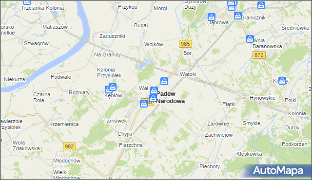 mapa Padew Narodowa, Padew Narodowa na mapie Targeo