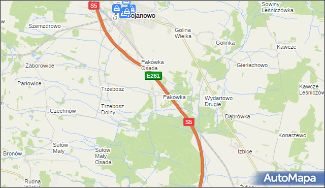 mapa Pakówka, Pakówka na mapie Targeo