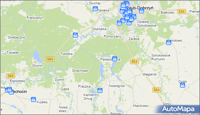 mapa Paliwodzizna, Paliwodzizna na mapie Targeo