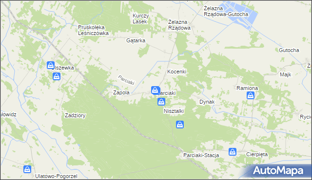 mapa Parciaki, Parciaki na mapie Targeo