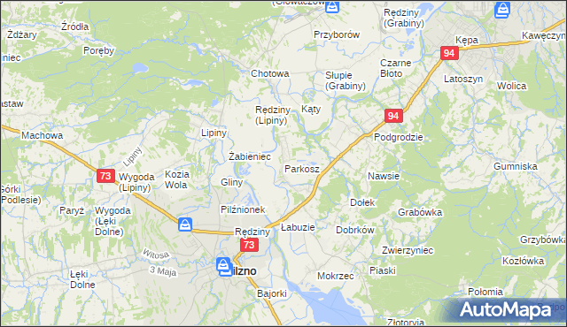 mapa Parkosz, Parkosz na mapie Targeo