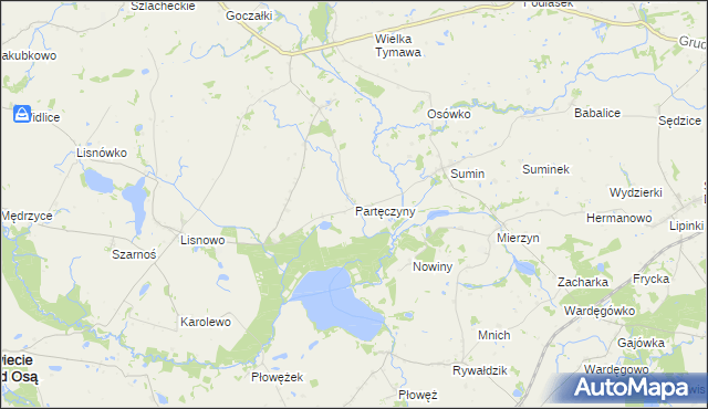 mapa Partęczyny, Partęczyny na mapie Targeo