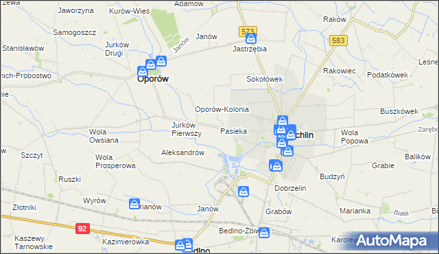 mapa Pasieka gmina Żychlin, Pasieka gmina Żychlin na mapie Targeo