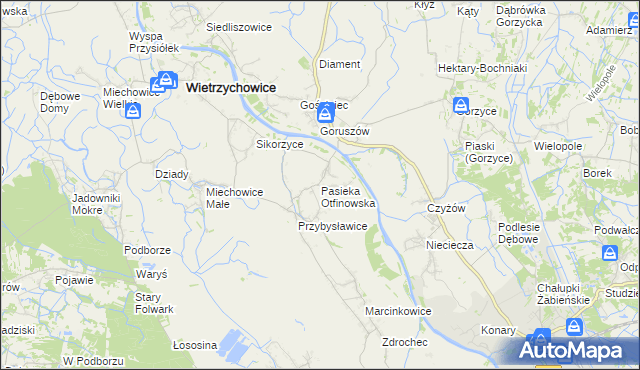 mapa Pasieka Otfinowska, Pasieka Otfinowska na mapie Targeo