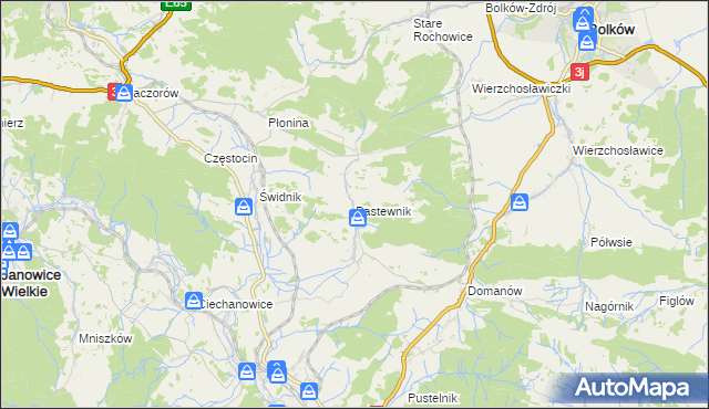 mapa Pastewnik gmina Marciszów, Pastewnik gmina Marciszów na mapie Targeo