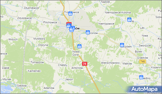 mapa Paszkowice, Paszkowice na mapie Targeo