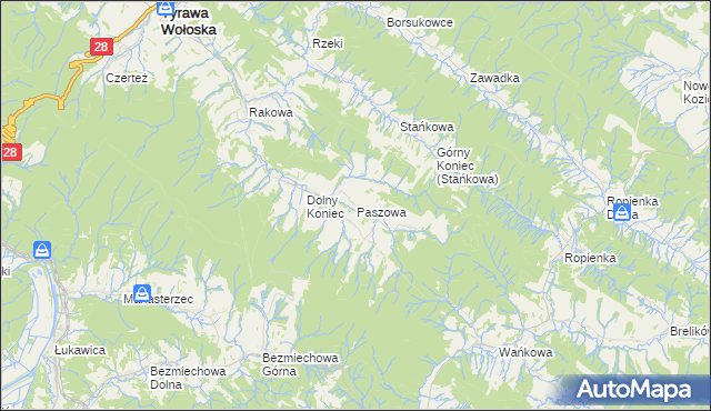 mapa Paszowa, Paszowa na mapie Targeo