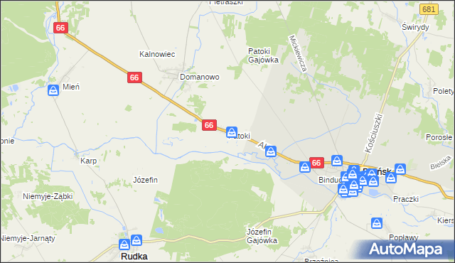 mapa Patoki gmina Brańsk, Patoki gmina Brańsk na mapie Targeo