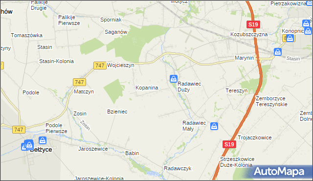 mapa Pawlin, Pawlin na mapie Targeo