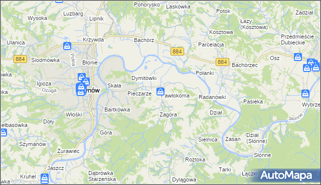 mapa Pawłokoma, Pawłokoma na mapie Targeo