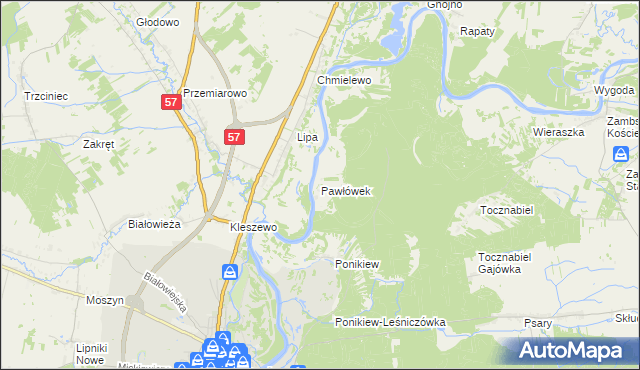 mapa Pawłówek gmina Pułtusk, Pawłówek gmina Pułtusk na mapie Targeo