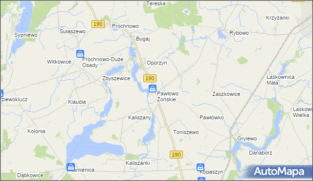 mapa Pawłowo Żońskie, Pawłowo Żońskie na mapie Targeo