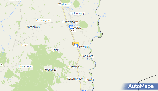 mapa Pawluki, Pawluki na mapie Targeo