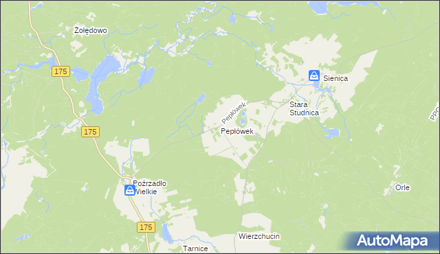 mapa Pepłówek, Pepłówek na mapie Targeo