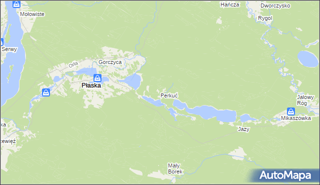 mapa Perkuć, Perkuć na mapie Targeo