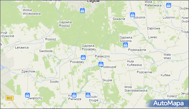 mapa Piaseczno gmina Cegłów, Piaseczno gmina Cegłów na mapie Targeo