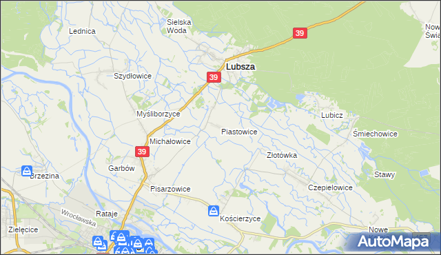 mapa Piastowice gmina Lubsza, Piastowice gmina Lubsza na mapie Targeo