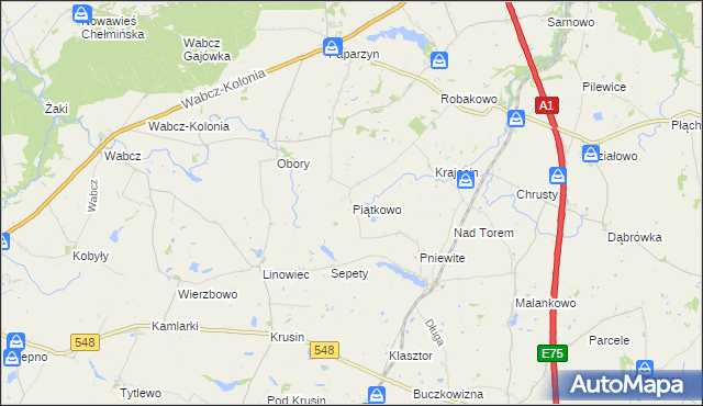 mapa Piątkowo gmina Lisewo, Piątkowo gmina Lisewo na mapie Targeo