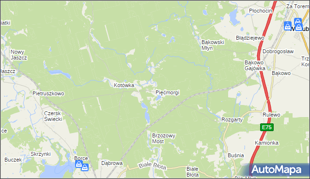 mapa Pięćmorgi, Pięćmorgi na mapie Targeo