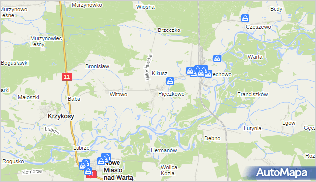 mapa Pięczkowo, Pięczkowo na mapie Targeo