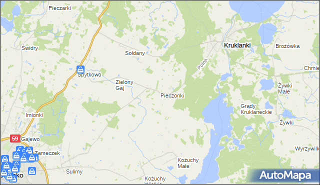 mapa Pieczonki, Pieczonki na mapie Targeo