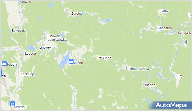 mapa Pieczyska gmina Osiek, Pieczyska gmina Osiek na mapie Targeo