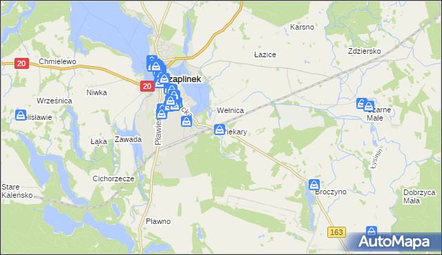 mapa Piekary gmina Czaplinek, Piekary gmina Czaplinek na mapie Targeo