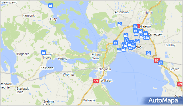 mapa Piękna Góra, Piękna Góra na mapie Targeo