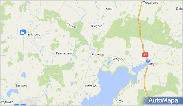 mapa Pierwągi, Pierwągi na mapie Targeo