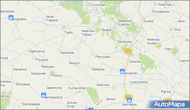 mapa Pieryszew, Pieryszew na mapie Targeo