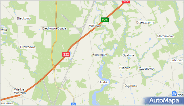 mapa Pierzchały gmina Płoskinia, Pierzchały gmina Płoskinia na mapie Targeo