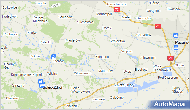 mapa Piestrzec, Piestrzec na mapie Targeo