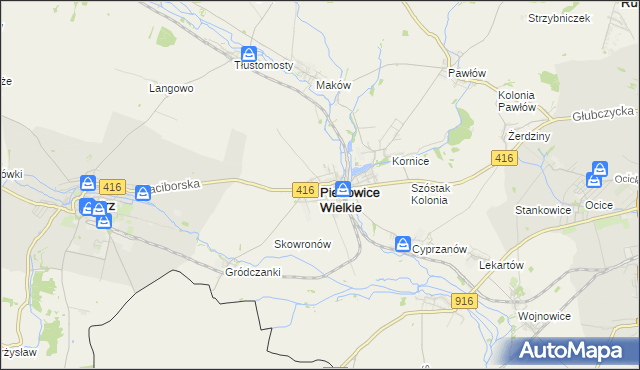 mapa Pietrowice Wielkie, Pietrowice Wielkie na mapie Targeo