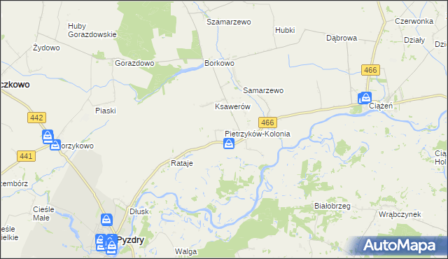 mapa Pietrzyków-Kolonia, Pietrzyków-Kolonia na mapie Targeo