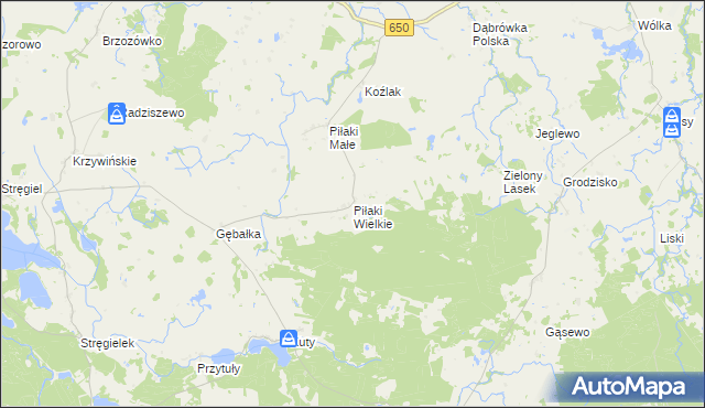 mapa Piłaki Wielkie, Piłaki Wielkie na mapie Targeo