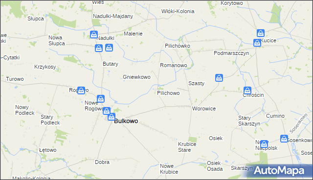 mapa Pilichowo gmina Bulkowo, Pilichowo gmina Bulkowo na mapie Targeo