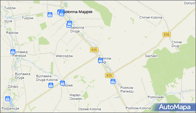 mapa Piotrków Drugi, Piotrków Drugi na mapie Targeo