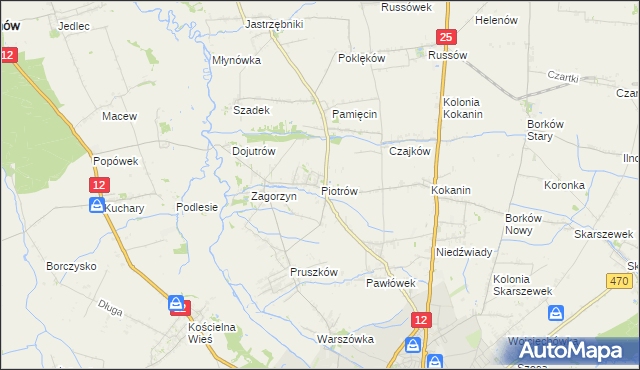 mapa Piotrów gmina Blizanów, Piotrów gmina Blizanów na mapie Targeo