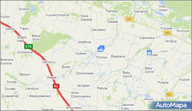 mapa Piotrów gmina Gostynin, Piotrów gmina Gostynin na mapie Targeo